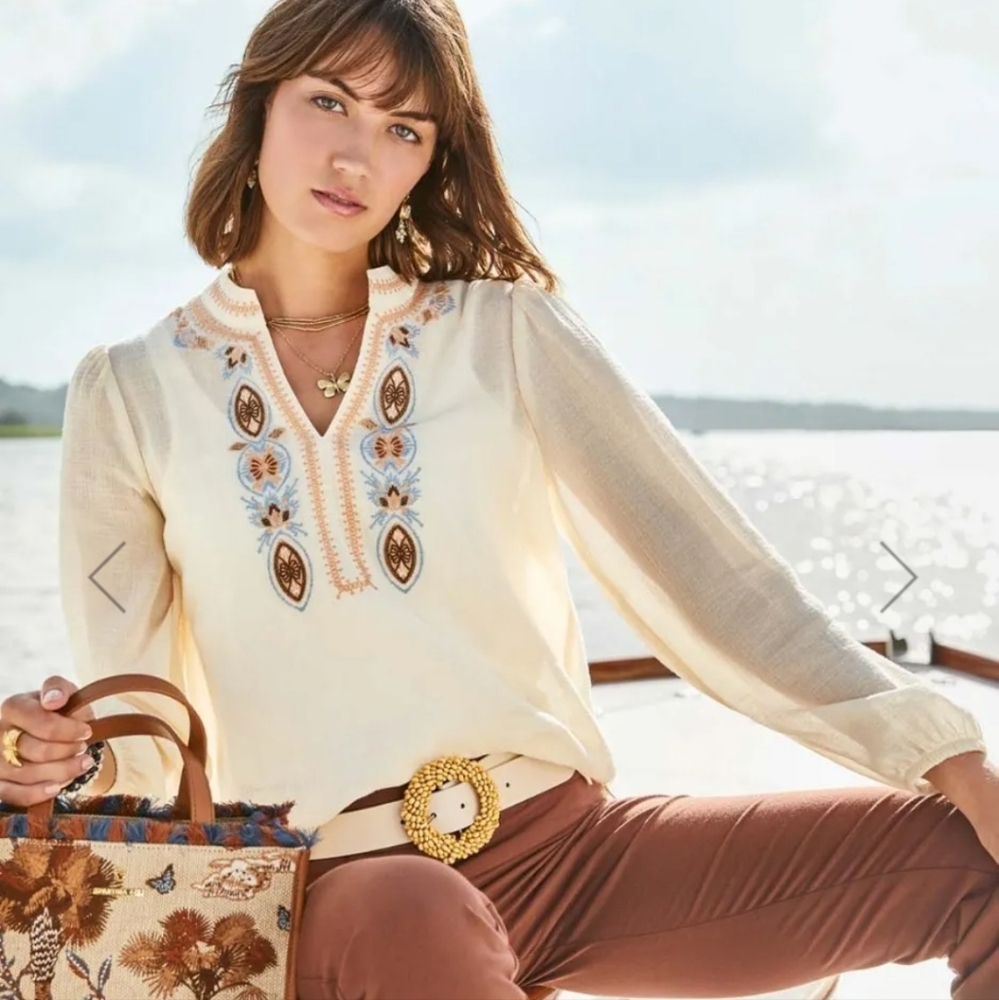 Spartina 449 Analyn Embroidered Tunic XL